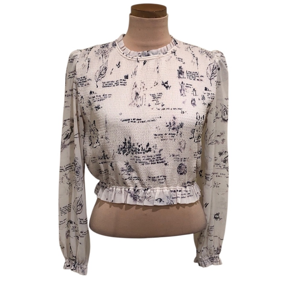Wilfred Cream Blouse with Black Toile Print